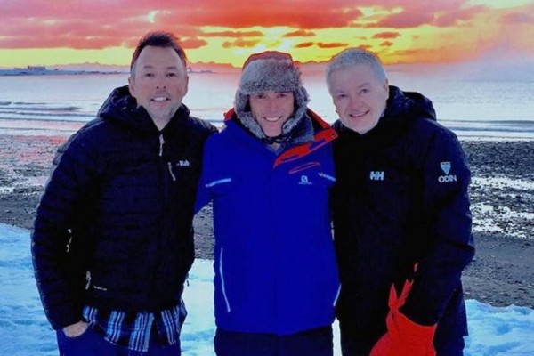 Caption: (L-R) Ian Langley, Graeme Shankland and Roger Wood at their training camp in Norway.