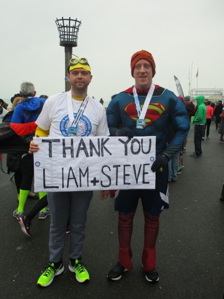 Liam and Steve with their race medals