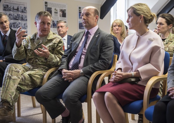 HRH Sophie, Countess of Wessex visits Defence Medical Welfare Service headquarters in Andover, Hampshire, UK.