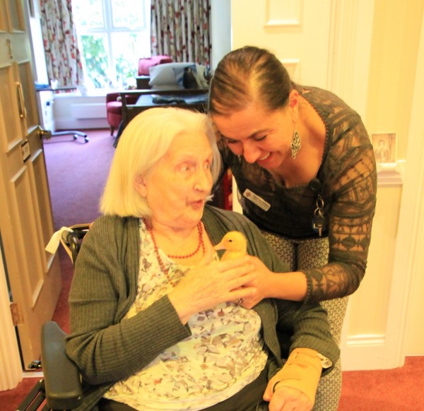 Helen and Raquel with Duckling