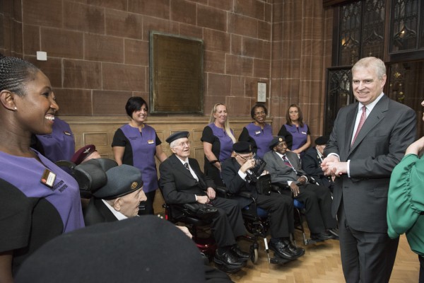 The Duke of York chats with veterans and staff from Broughton House