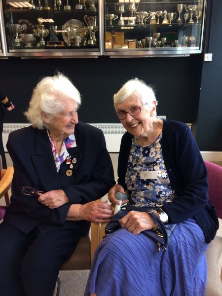 Lorna Cockayne (left) and Mary Turton (right) at Blind Veterans UK Brighton centre