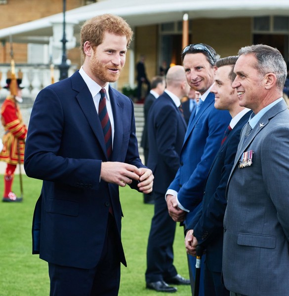 Prince Harry chats to Afghan veteran Martin Wilson