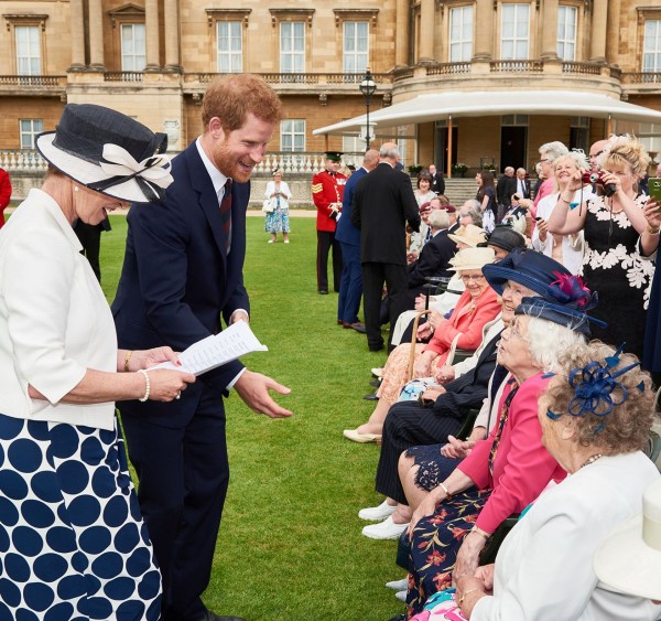 Prince Harry with a group of WRENS who all served in WWII