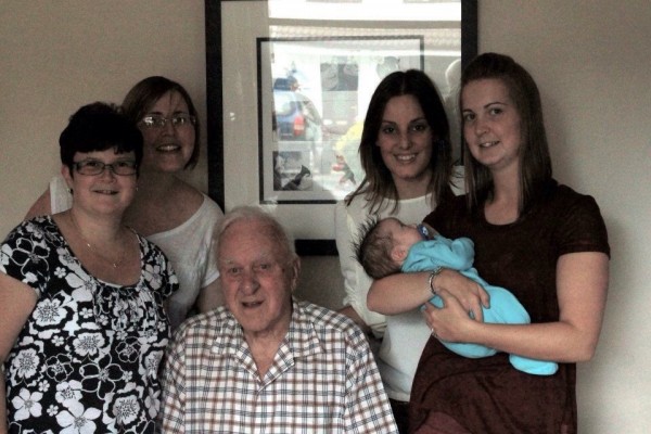 Libby Woods (back left) with Robert Ware and family