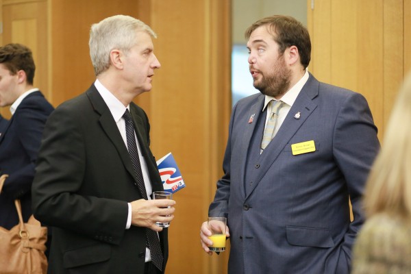 Derek Twigg MP and blind veteran Simon Brown