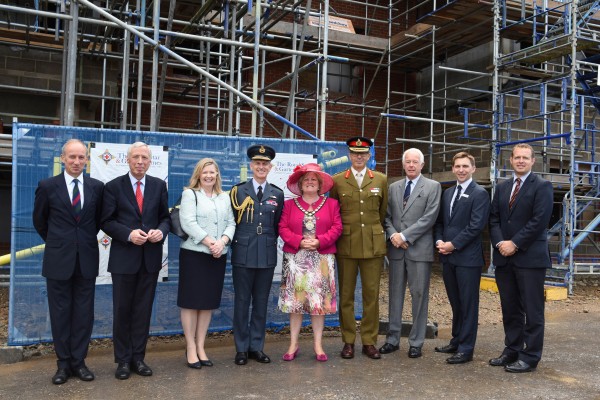 Attending the ceremony were: (L-R) Major General Martin Rutledge, Chief Executive of The ABF Soldiers’ Charity; The Rt Hon The Earl Howe, Minister of State for Defence; Lady Hillier; Air Chief Marshal of the Royal Air Force, Sir Stephen Hillier; Chairman of Wycombe Council, Councillor Mrs Suzanne Brown; The Royal Star & Garter Homes’ Chairman, Major General Tim Tyler, Vice President Vice Admiral Sir John Dunt and Chief Executive Mr Andy Cole; Mr Tom Wakeford, Joint Managing Director of Stepnell. 