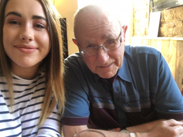 Blind veteran Ian Henderson and granddaughter Chloe Costello