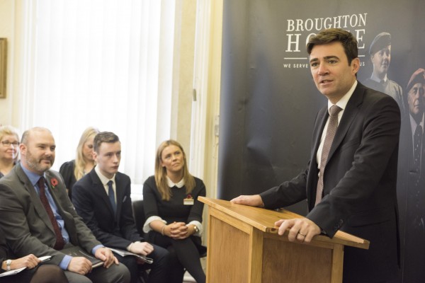 Andy Burnham speaking at the launch of the Broughton House Armed Forces Support Hub3