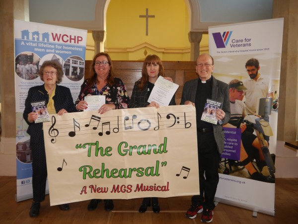 (l-r) Brenda Churchman, Sue Stevens (WCHP), Elizabeth Baxter (Care for Veterans) and Reverend Roger Wood 