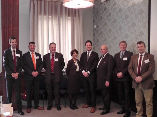 Ren Kapur MBE, X-Forces Enterprise CEO and Founder (centre) with Mr Stephen Morgan MP (right) and speakers from yesterday’s session.