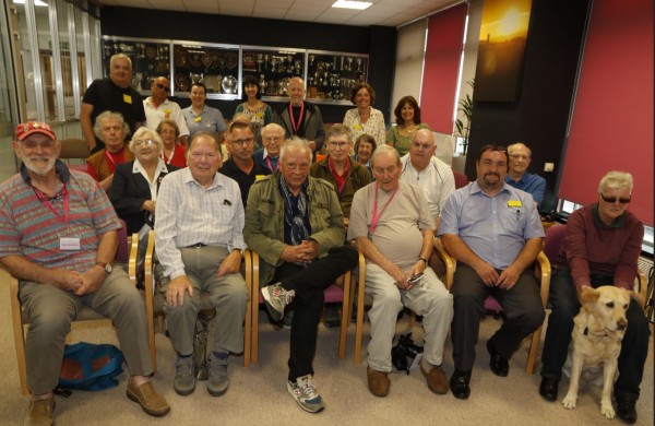 Note on image above: Nick Barber (second row, second from right) with veterans supported by Blind Veterans UK and David Bailey (front centre). Image credit: Mark Pile