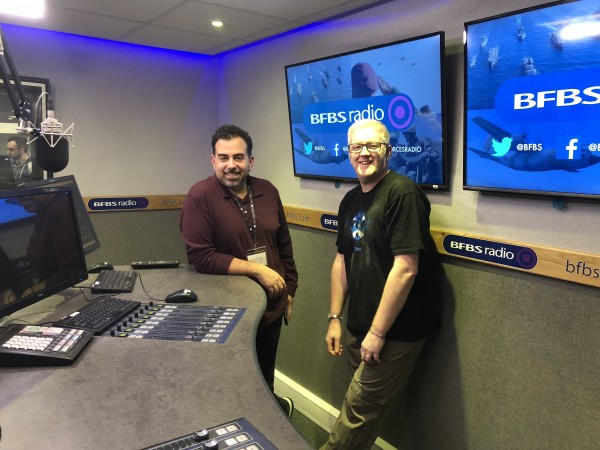 Lenny Fontana and Neil Moore record 'Lenny Fontana’s House Sound of New York for Forces Radio BFBS'