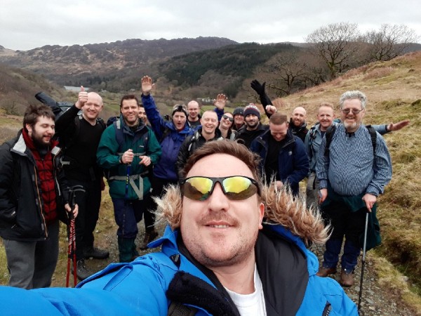 Shaun and NatWest team on Snowdon