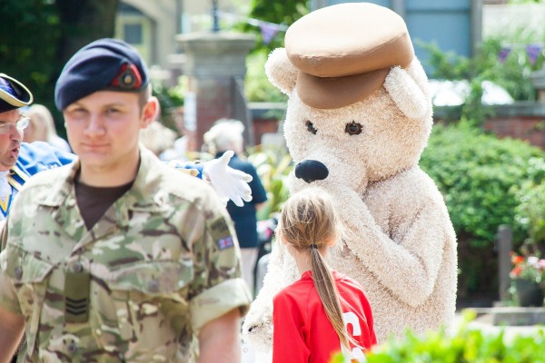 Care for Veterans' mascot, Gifford Bear at last year's Summer Fayre 