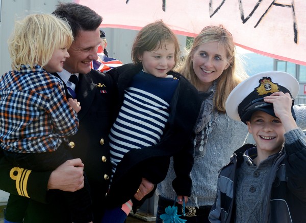 HMS ASTUTE homecoming Happy Homecoming for HMS Astute The first of Class in the Royal Navy’s most advanced fleet of attack submarines, HMS Astute, returned to HMNB Clyde today (Tuesday, October 7) after spending eight months at sea on her first operational deployment. The submarine’s Lady Sponsor, Her Royal Highness The Duchess of Rothesay (The Duchess of Cornwall), joined senior naval officers and over 150 friends and family to welcome her return at a special ceremony at Faslane. The Duchess, who attended the boat’s commissioning ceremony at Faslane on 27 August, 2010, has always taken a keen interest in the endeavours of both the boat and her Ship’s Company, leading up to this inaugural operation. After spending a short time on board the submarine and attending the reception at the Super Mess, The Duchess said: “I am pleased to see everyone back in one piece. I believe there is a lot of making up to do with wives, sons and brothers. I am proud to be Sponsor of HMS Astute and wish everyone every success in the future.” The Commanding Officer of the submarine, Commander Gareth Jenkins, said: “It was a tremendous honour for my Ship’s Company and me to be welcomed home by Her Royal Highness. It made what was already an auspicious occasion even more special. As Lady Sponsor, The Duchess is very popular with the crew and I know the time she spent chatting with their families was hugely appreciated.” He continued: “This deployment has been a huge success for HMS Astute. The submarine has travelled more than 27,000 miles and operated with our regional partners in the Indian Ocean and Mediterranean Sea. The Ship’s Company has been outstanding and I am pleased that so many of their families are here today to welcome them back to the home of the Submarine Service.” consent forms signed